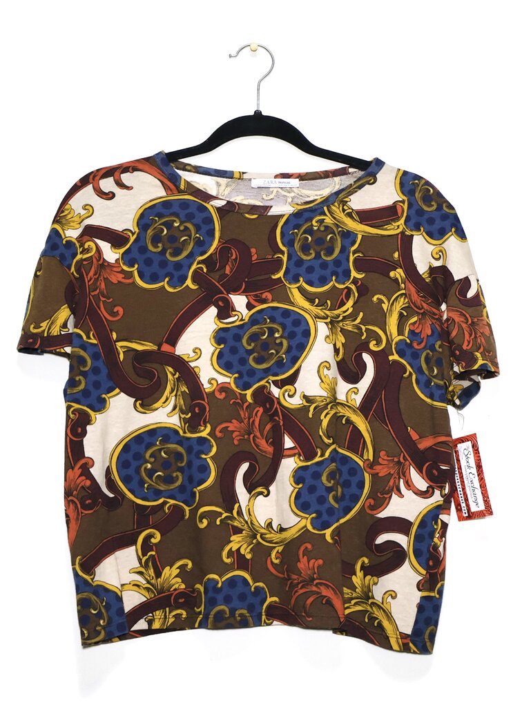 Zara multicolor print tee
