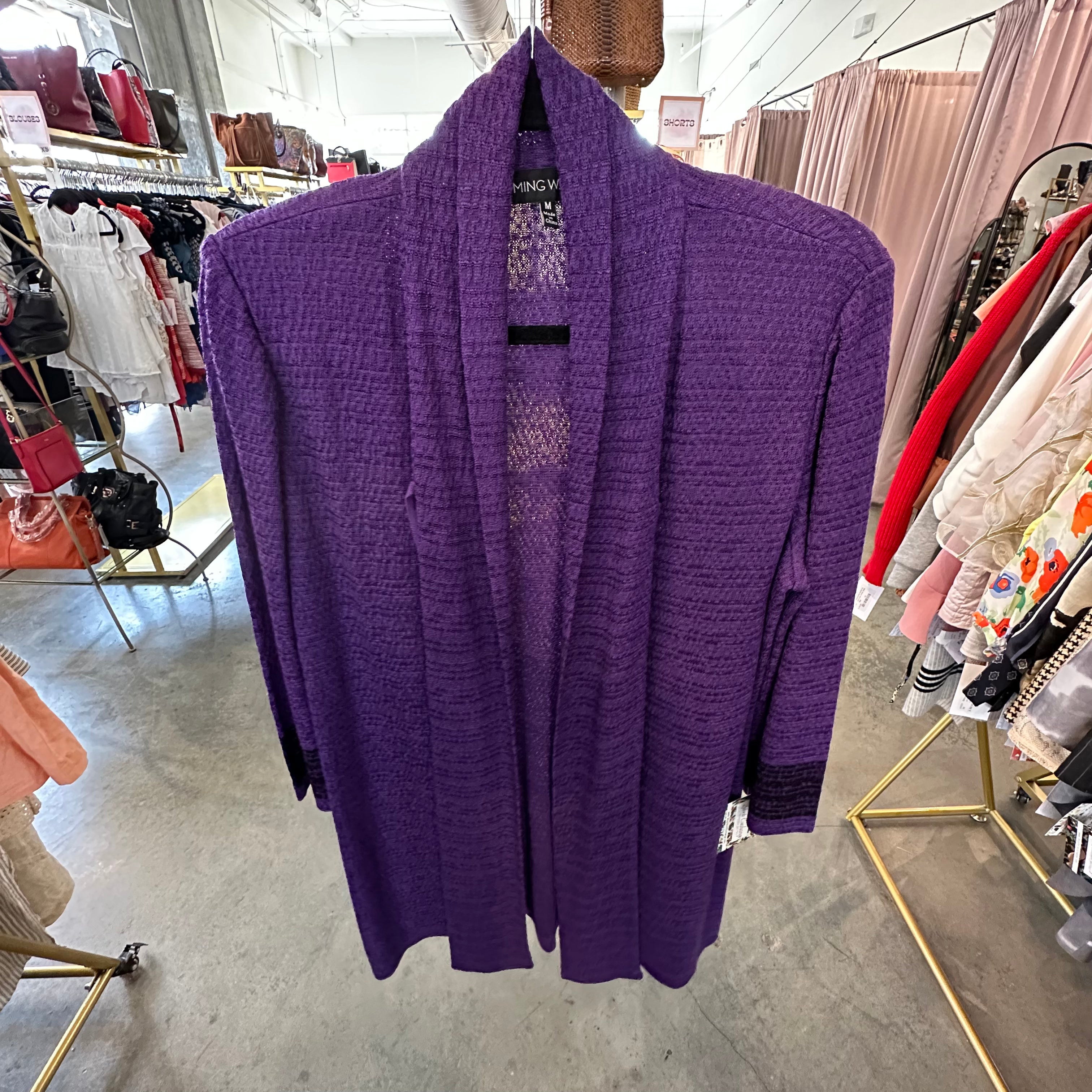 Ming Wang Purple Cardigan Size M