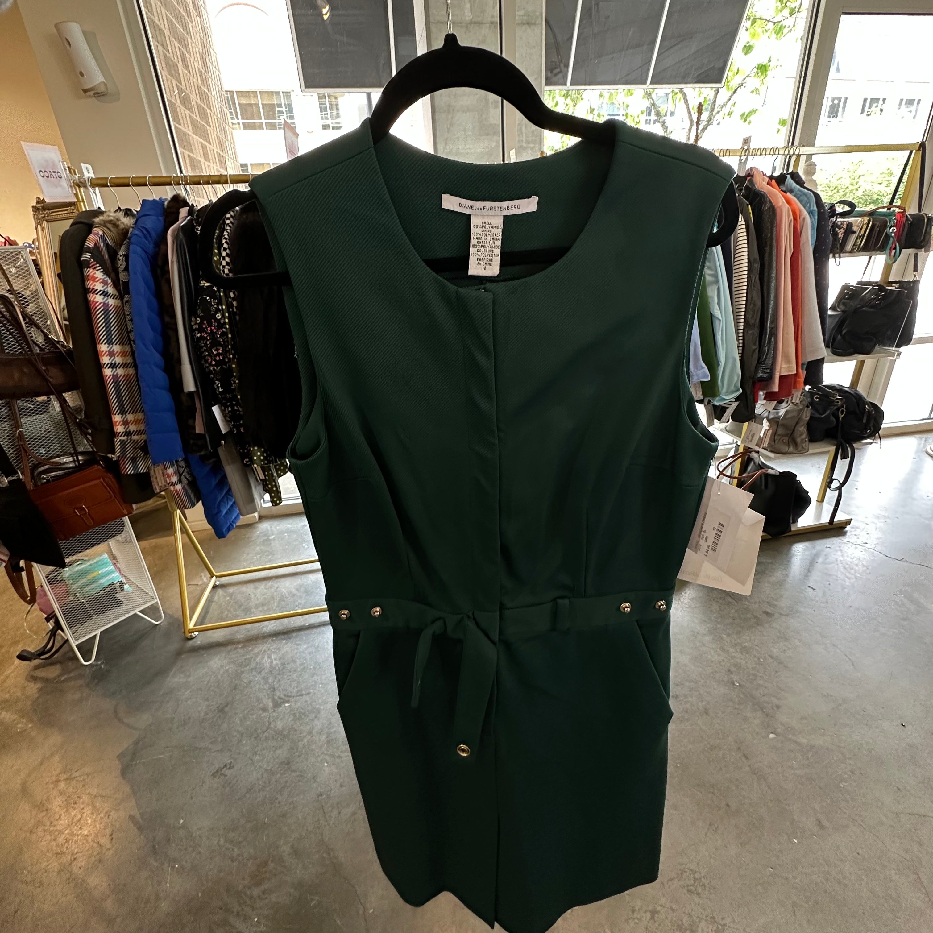 DVF Green Dress Size 12