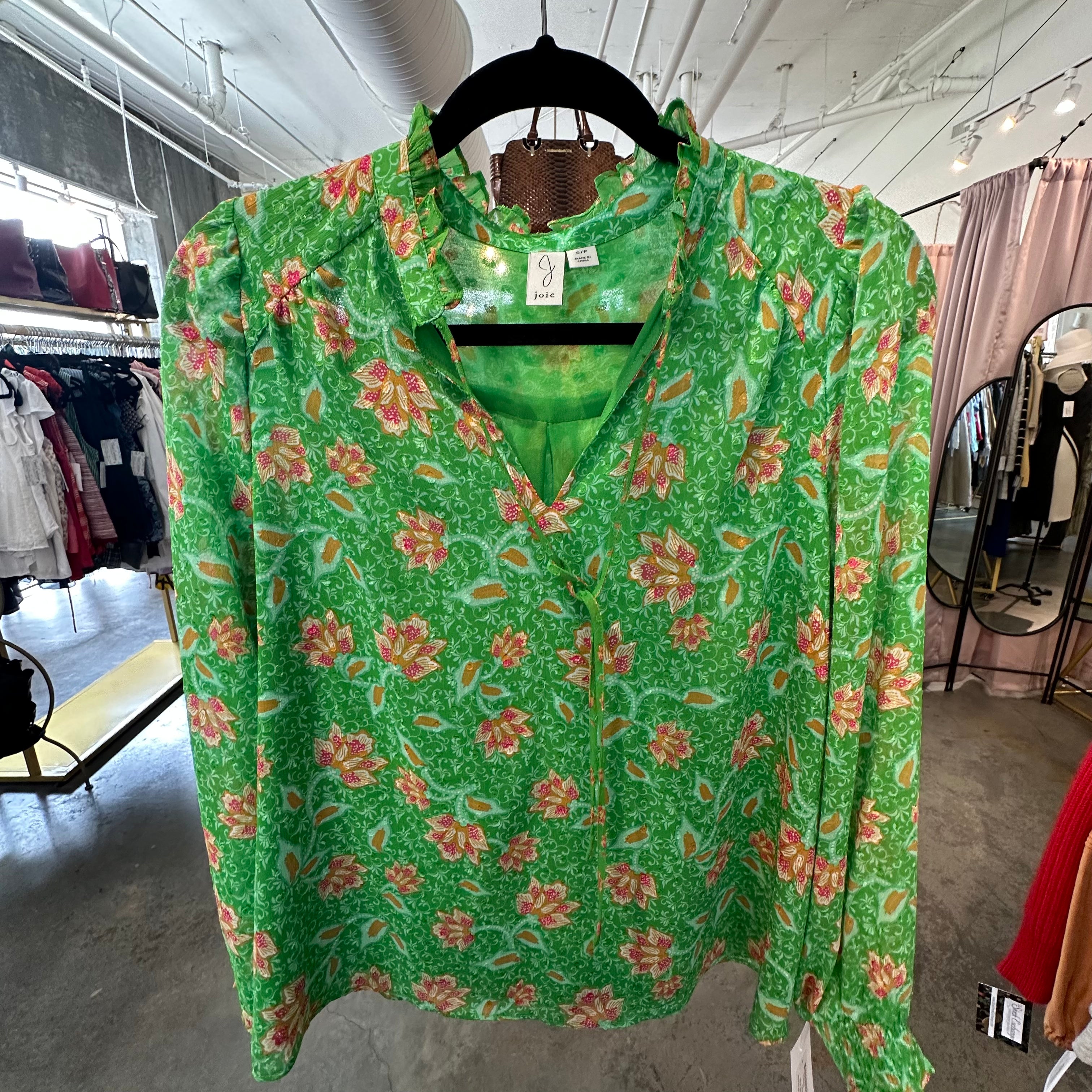 Joie Green Blouse Size S