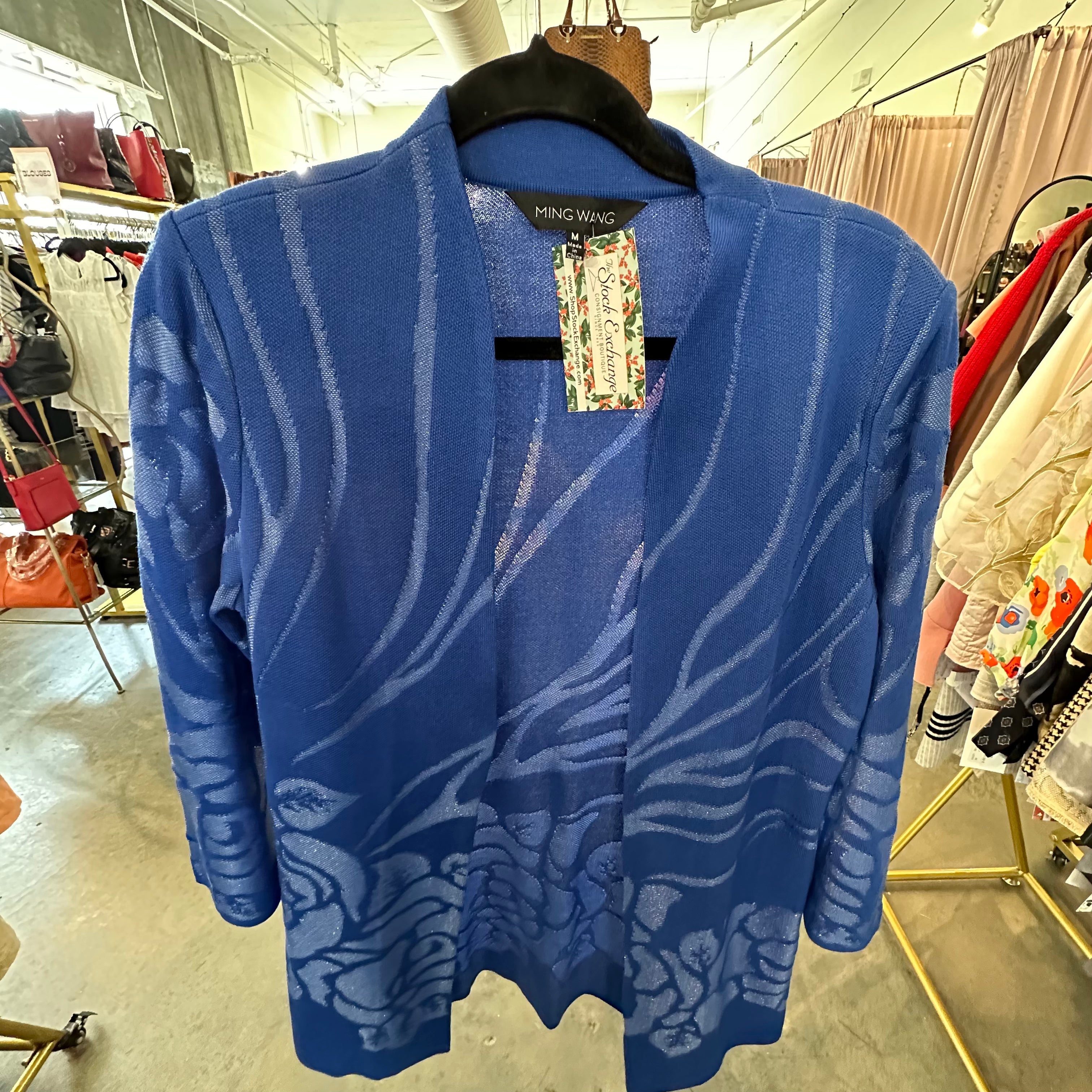 Ming Wang Blue Cardigan Size M